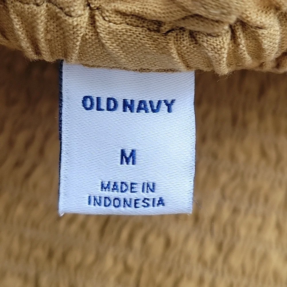 Old Navy Womens Mustard Smocked Linen Blend Puff Sleeve Blouse - Size Medium
